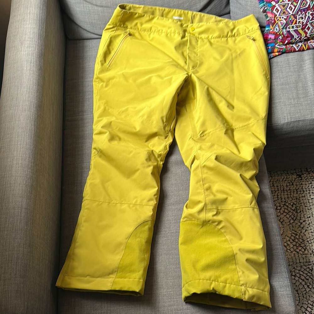 Women's Yellow Waterproof Snow/Ski Pants